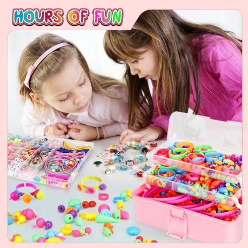 FUNZBO 1600 Pcs Pop Beads with Bracelet Making Kit, Jewelry Making Kit for Little Girls, Arts and Crafts Toys, Necklace Bracelet Ring Snap Set, Birthday Gifts for Kids Ages 3-9 Years Old - size: XX-Large
