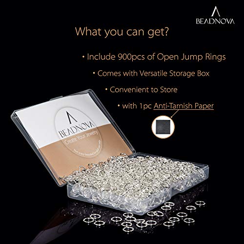 BEADNOVA 8mm Open Jump Rings Silver Jump Rings for Jewelry Making and Keychains (900Pcs) - color: 900pcs, size: 8mm