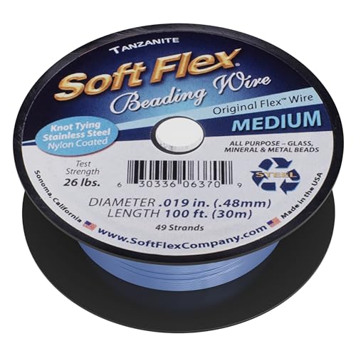 Soft Flex 49 Strand Beading Wire - Medium 0.19 Diameter - 100 Feet Nylon Design Wire - style: Tanzanite