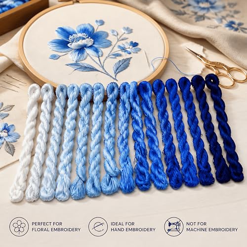 Natural 100% Silk Thread, Handmade Embroidery Thread Silk Floss 14 Colors 110m Each (70) - color: 70