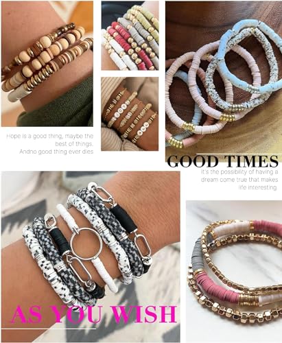 Bracelet Making Kit, 10,000 Pcs Polymer Clay Beads, 48 Colors Round Letter Beads Jewelry Making Kit Friendship Bracelets Heshi Beads with Charms Strings Crafts Gift for Girls Adults - color: Fashion color