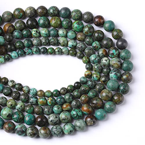 4mm 90pcs Natural African Turquoise Stone Beads for Jewelry Making Round Loose Gemstone Beads DIY Bracelet Necklace Earrings(African Turquoises, 4mm) - color: African Turquoises, size: 4mm