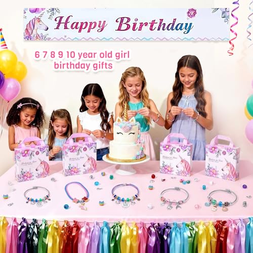 COO&KOO Charm Bracelet Making Kit, A Unicorn Girls Toy that Inspires Creativity and Imagination, Crafts for Girls Ages 8-12 with Jewelry Making Kit Perfect Gifts for 6 7 8 9 10 Girl Self-Expression!