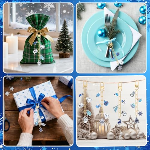 AUGSUN 189 Pcs Christmas Winter Keychain Making Kit, Charm Jewelry Chain 60 Charms 12 Keychain Clips Hooks 15 Extender Chains 100 Jump Ring and Jewelry Plier for DIY Crafts Accessories Holiday Gifts - style: Winter