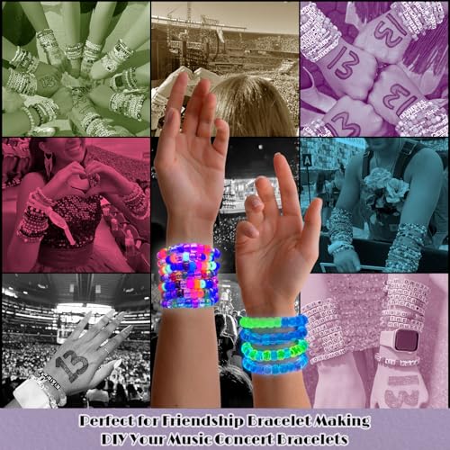 3200+pcs Glow in The Dark Pony Beads for Bracelets, 6x9mm Acrylic Neon Halloween Beads Rave Kandi Charms Kids Hair UV Bead for Braids Girls DIY Jewelry Making Crafts Party Supplies - color: Glow in The Dark 3200pcs