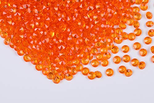 1000pcs/ Pack Wedding Table Acrylic Diamond Scatter Crystals Confetti Acrylic Gems Vase Fillers Rhinestones for Wedding, Bridal Shower, Vase Beads Decorations (10mm, Orange) - color: Orange, size: 10mm