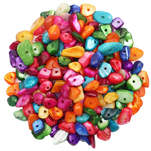 500 pcs Natural Chip Stone Beads, Candy Stone 5-8 mm Irregular Gemstones Healing Crystal Loose Rocks Bead Hole Drilled for Jewelry Making Bracelet - color: Candy Stone