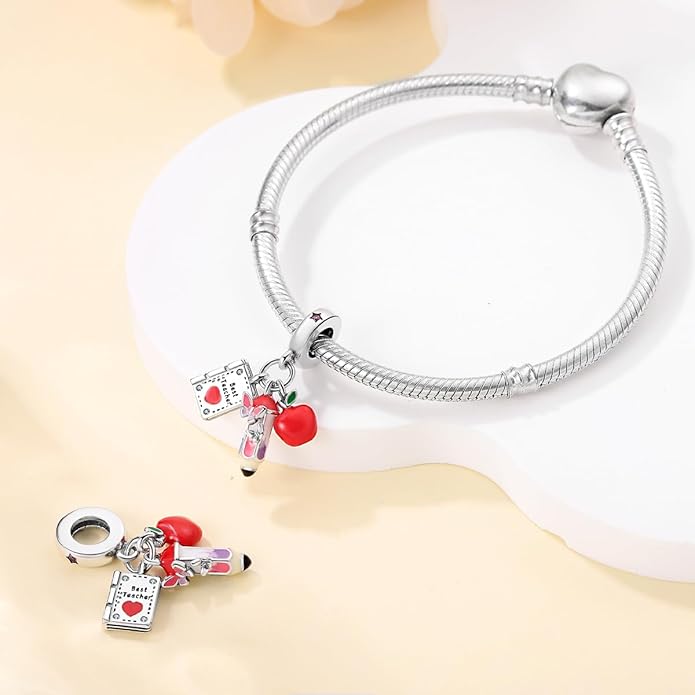 LIGHTDOG 925 Sterling Silver Charm fits Pandora Charm Bracelet Necklaces Pendant Bead Charms Jewelry Gift for Women Family Friends