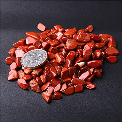Natural 500 pcs Red Jasper No Hole Undrilled Irregular Chip Gemstone Beads Rock Gravel Crystal Tumble Minerals Gravel Specimen Energy Decorative Stone Fish Tank Stone - color: Red Jasper