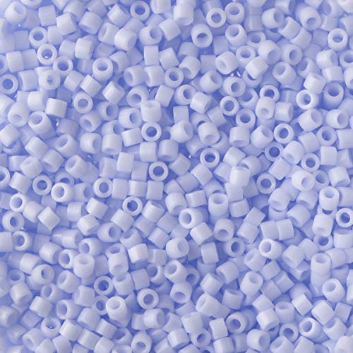 Miyuki Delica Seed Beads Bundle: Size 11/0, Blue Opaque Palette Collection DB1137, DB1138, DB1497-3 Tubes of 7.2 Grams ea