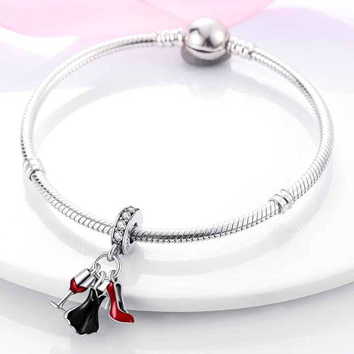 Parmuz 925 Sterling Silver Charm for Bracelet Necklace Dangle Love Mom Ocean travel Butterfly Party Charm Beads Pendants DIY Jewelry for Women