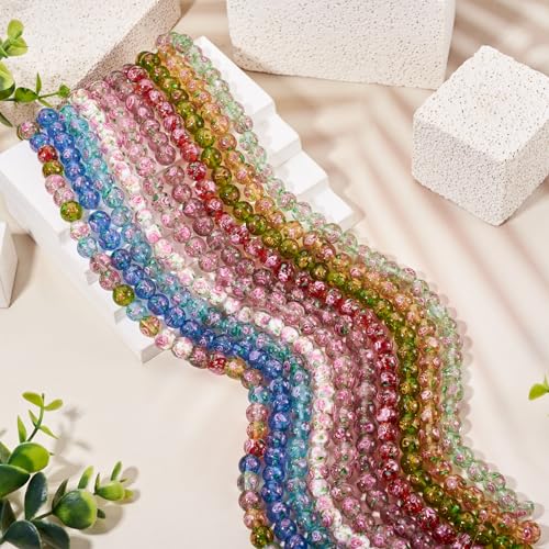 Cheriswelry 40Pcs/Strand Flower Lampwork Glass Beads 10mm Gold Sand Glass Bead Round Loose Spacer Beads for Rosary Jewelry Craft Making (Dark Sea Green) - color: Dark Sea Green
