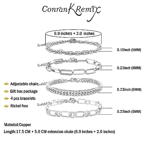 Waterproof Gold Chain Bracelet For Women Non Tarnish,14K Gold Plated Link Dainty Bracelets Stake Layered Bracelet Set Hypoallergen Gold Jewelry - color: Style-12