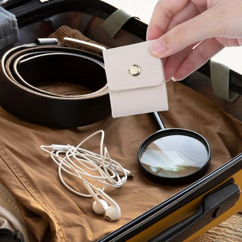 3Pcs Mini Travel Jewelry Bag, Jewelry Roll Bag with Buckle Earrings Storage Box Portable Foldable Travel Necklaces Organizer Case for Earrings, Rings and Necklaces