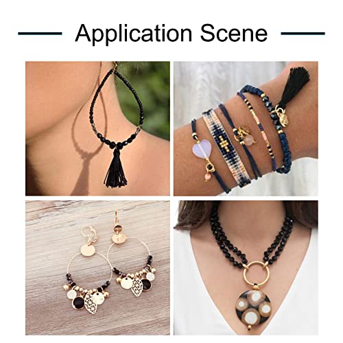 FASHEWELRY 10 Strands Briolette Crystal Glass Beads 2mm Rondelle Faceted Glass Spacer Beads for Necklace Bracelet Jewelry Making (Black) - color: Black, size: 2mm
