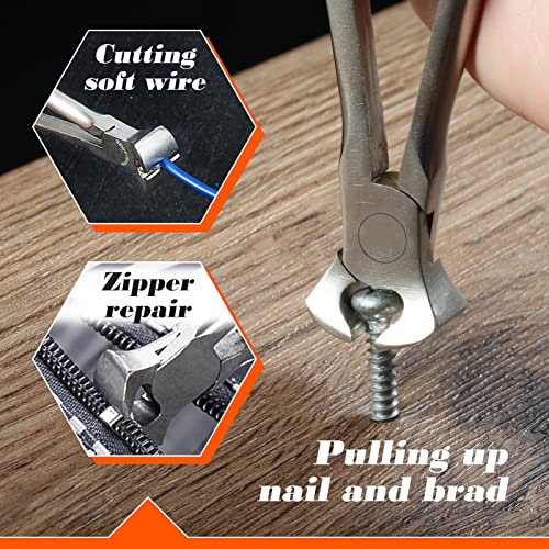 SPEEDWOX End Nippers Long Reach 5-1/2 Inch Mini End Cutting Pliers End Cutters Fine Precision Professional Wire Cutter for Jewelry Making Carpenter Construction Tools Nail Remover Mini Nippers - style: End Cutting Pliers