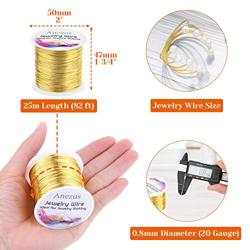 anezus 20 Gauge Jewelry Wire, 28 Yards Craft Wire Tarnish Resistant Copper Beading Wire for Jewelry Making Supplies and Crafting(Gold) - color: Gold
