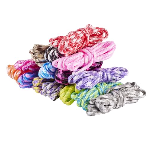 Cheriswelry 4mm Elastic Bracelet String Cord Soft Stretch Polyester Cord Chinese Knotting Cord for Necklace Bracelet Jewelry Making Macrame Sewing Supplies (15 Bundles)