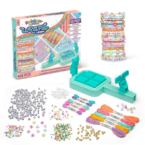 Rainbow Loom: Wrap it Loom Bracelet Maker - DIY Friendship String Bracelet Kit, 600 Beads, 4 Bracelet Styles, Jewelry Crafting Activity, Kids Ages 8+