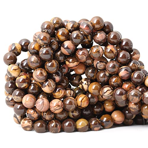 45PCS 8mm Natural Africa Picture Jasper Gemstone Round Loose Beads for DIY Bracelet Necklace Earrings Jewelry Making 1 String 15 Inches - color: Africa Picture Jasper, size: 8mm