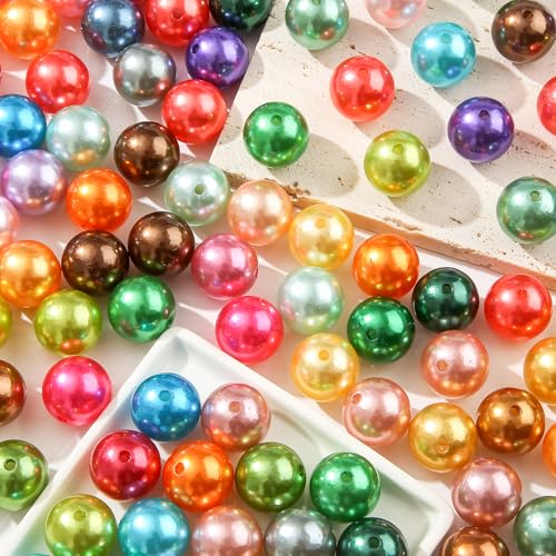 20mm Color Pearl Beads 180pcs Chunk Bubblegum Bead Color Beadbale Pen Ball Beads for Pen Bag Jewelry Making Necklace Bracelets (Pearl) - color: blue&red&green&yellow