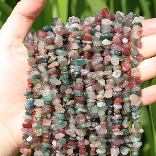 400pcs Natural Chip Stone Beads for Jewelry Making Purple Green Agate 5-8mm Irregular Gemstones Healing Crystal Loose Rocks Bead Hole Drilled for Bracelet Making DIY Art Crafts - color: Purple Green Agate(2 Strands-62")