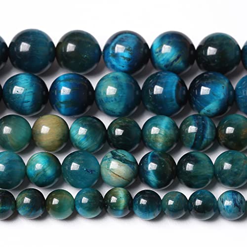 4MM 88PCS Peacock Blue Tiger Eye Stone Beads Natural Crystal Spacer Loose Beads for Jewelry Making DIY Bracelet Semi Precious 1 Strand 15 inches - color: Blue Tiger Eye, size: 4mm