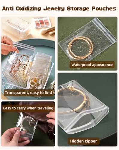30Pcs Anti Tarnish Jewelry Bags Clear Pvc Jewelry Storage Pouches with Zipper Plastic Packing for Earrings (Pvc Bracelet Bags Large 5.9x5.9 in) - color: 30Pcs Pvc Bracelet Bags Large 5.9x5.9 in