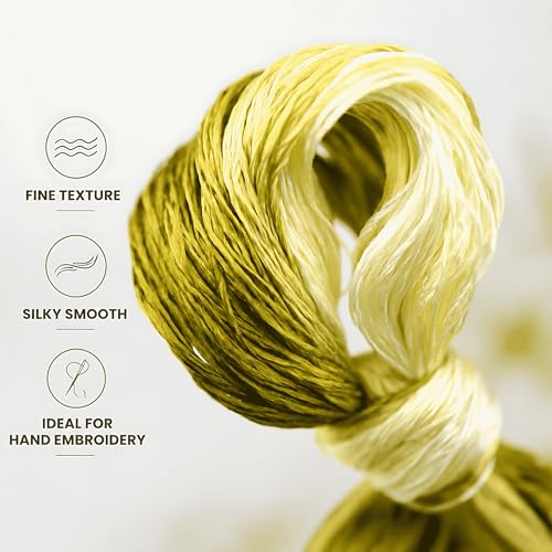 Natural 100% Silk Thread, Handmade Embroidery Thread Silk Floss 8 Colors 110m Each (72) - color: 72