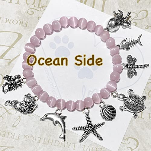 Heather's cf Silver Sea Charms – Antique Pendants, Non-Tarnish, Lead-Free & Nickel-Free, Bulk Ocean Animal Charms for DIY Jewelry, Bracelets, Necklaces, Earrings, Beach Craft Supplies (Sea Animals) - color: Dragonfly charms-96pcs