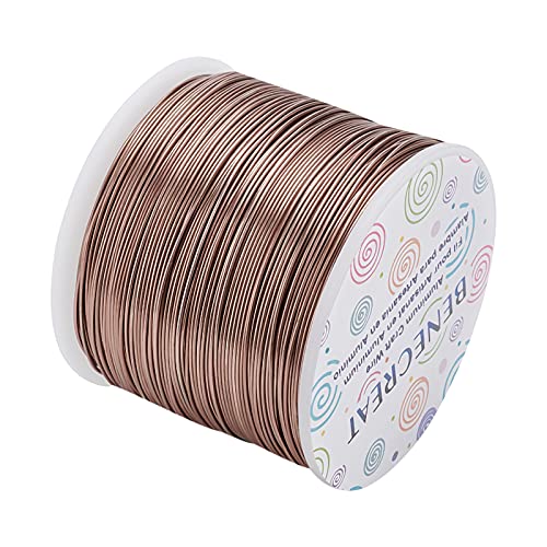 BENECREAT 754FT Matte Jewelry Craft Wire 20 Gauge Tarnish Resistant Aluminum Wire for Beading Necklace Jewelry Making, Coconut Brown - color: Coconut Brown