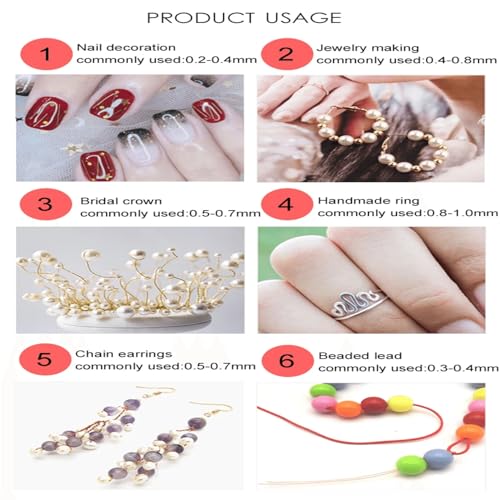 3-roll Beaded Wire for Jewelry, Craft, Bendable Curve (22 Gauge) - size: 22 Gauge