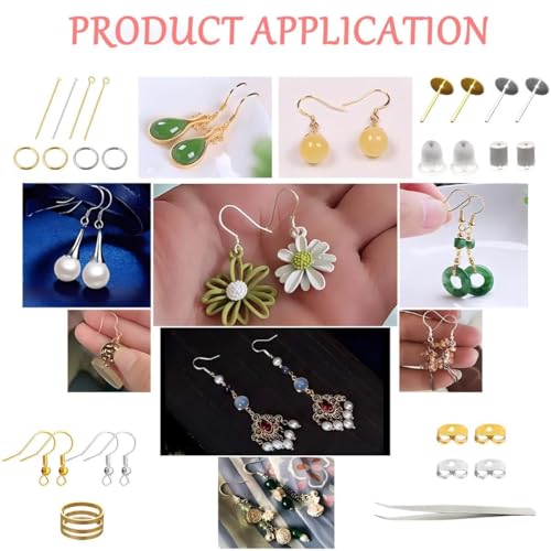 3780Pcs Earring Making Supplies Kit, Hardware Pieces Repair Parts With Hooks, Pins, Jump Rings, Backs, Posts and Findings for Jewelry Making