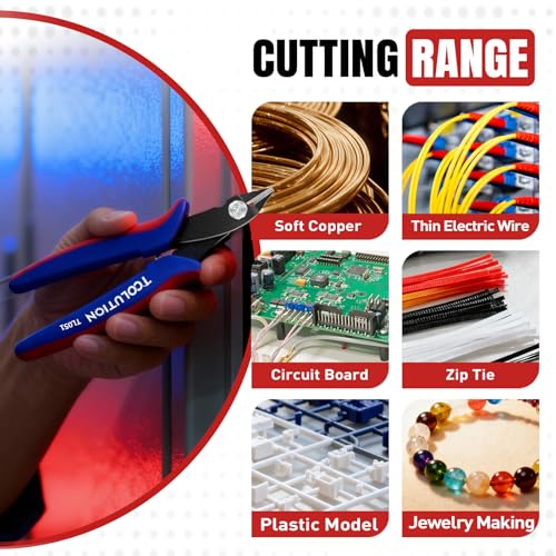 10 Pack Flush Wire Cutters - Small Diagonal Cut Pliers Side Cutter Snips Bulk - Micro Clippers for Cutting Zip Tie Model 3D Printer - Mini Nippers for Crafting Electrical Jewelry Making - size: 10 Pack