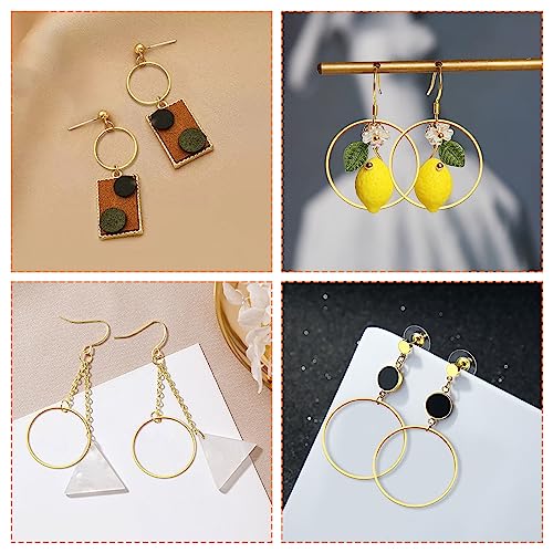 440pcs 60mm Earrings Beading Hoop for Jewelry Making,Beading Hoop Earrings Hypoallergenic Round Earrings Open Bezel Linking Ring for Jewelry Finding Supplies DIY Craft Earring Women Gifts(Gold) - color: Gold