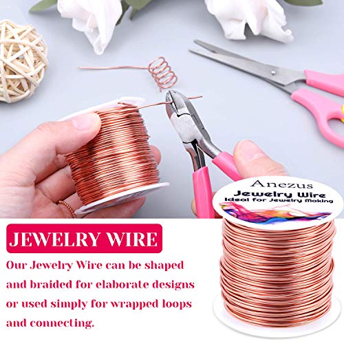 anezus 18 Gauge Jewelry Wire for Jewelry Making, Craft Wire Tarnish Resistant Copper Beading Wire for Jewelry Making Supplies and Crafting (18 Gauge, Copper) - color: Copper