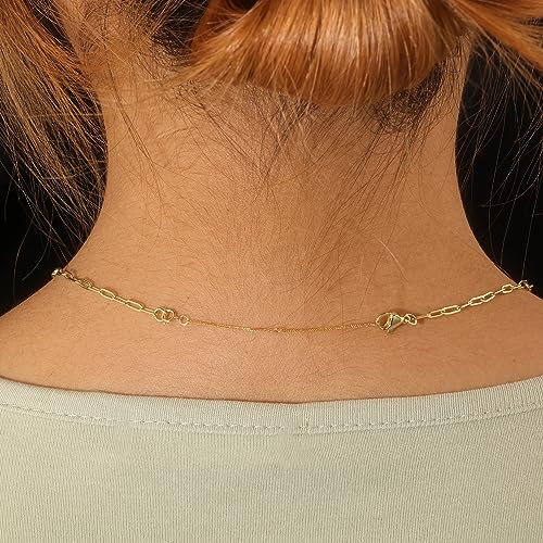 18K Solid Gold Extender for Necklace Bracelet Real Durable Adjustable Chain Gold Extension for Women 2 Inches - color: A