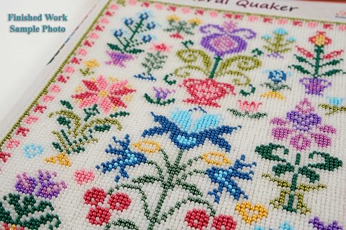 AllAboutEmbroideryUA Bead Embroidery kit Floral Quaker QA-4121 Beaded Cross Stitch Sampler