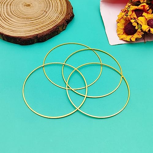 440pcs 60mm Earrings Beading Hoop for Jewelry Making,Beading Hoop Earrings Hypoallergenic Round Earrings Open Bezel Linking Ring for Jewelry Finding Supplies DIY Craft Earring Women Gifts(Gold) - color: Gold