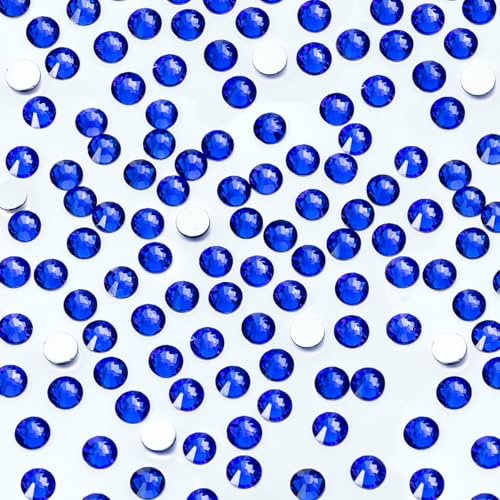 1440pcs SS16 4.0mm Blue Flatback Rhinestones bulk K9 Glass Sapphire Crystals Nail Art Gems Round Beads Stones Diamonds Royal Blue Nail Charms Jewels for Nails Eyes Face Makeup Crafts DIY Tumblers Cups - color: Blue, size: Ss16