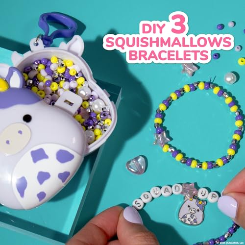 Original Squishmallows Bubba The Cow Bracelet Kit, Bracelet Making Kit, Friendship Bracelet Kit, Charm Bracelet, Charm Bracelet Making Kit, Gifts for Girls, 7 Year Old Girl Birthday Gifts, Crafts - style: Bubba the Cow