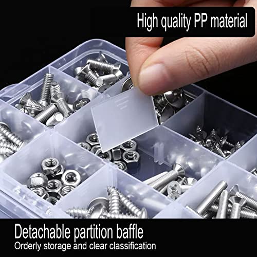 2Pack 12 Grids Craft Organizers and Storage Bead Organizer Tackle Box Organizer with Adjustable Divider, Plastic, Clear