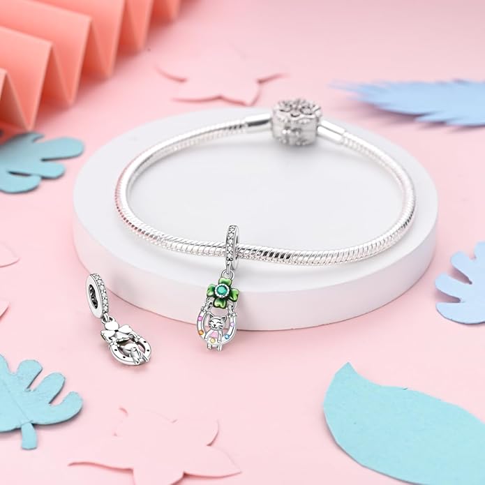 MULA 925 Sterling Silver Charms for Bracelets and Necklaces Airplane Passport Dangle Pendants Beads Butterfly Dragonfly Charms Jewelry Charm for Women
