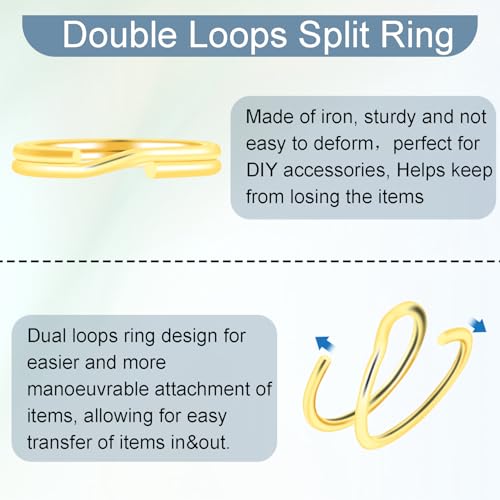 100pcs 6mm Tiny Split Ring for Jewelry Making, Double Loops Round Split Jump Rings Necklaces Bracelets Earrings Metal Mini Key Rings DIY Craft - color: 6mm Outter Dia.;5mm Inside Dia. Gold