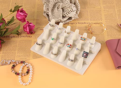 ByKen Ring Holder Organizer Display Stand (White Velvet)