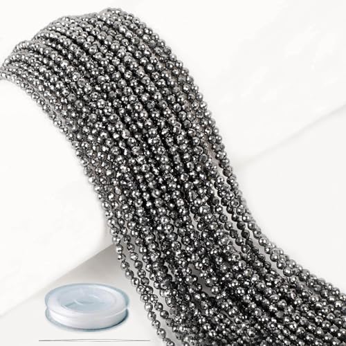AD Beads Natural Gemstone Diamond-Cut Micro-Faceted Small-Size 4mm Small Round DIY Necklace Bracelet Jewelry Making Beads (Terahertz) - color: Terahertz