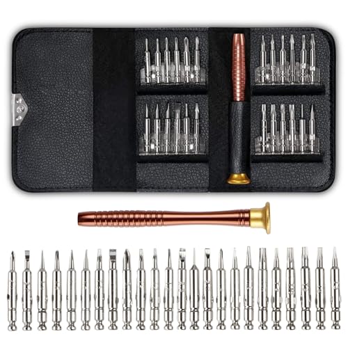 24-in-1 Mini Screwdriver Set, Precision Folding Screwdriver Kit for Jewelry Watch Eyeglass Smartphone Laptop Repair, Compact Micro Screwdriver Bits Set