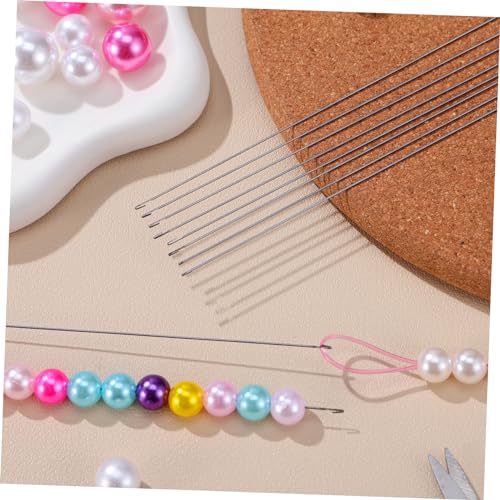10Pcs Beading Needles Set for Jewelry Making Stainless Steel Bead Threaders for DIY Crafting Portable Beads Threading Tools for Home Use