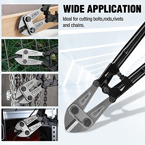 WORKPRO W017006A Bolt Cutter, Bi-Material Handle with Soft Rubber Grip, 24", Chrome Molybdenum Steel Blade - size: 24", style: Bolt Cutter