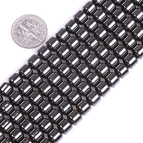 HAAMIIQII 80pcs 4mm Natural Black Hematite Loose Gemstone Beads Drum Shape Spacer Stone Beads for Jewelry Making DIY Bracelets Necklaces Crafting - color: Drum Shape, size: 4mm